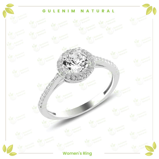 Silver rhodium willow and women – Store Gulenim ring for zircon stone Natural