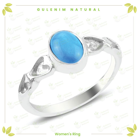 خاتم-فضة-نسائي--مرصع-من-الخارج-بحجر-الفيروزWomen's silver ring studded from the outside with a turquoise stone