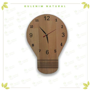 ساعة-خشبية-عالية-الجودة-على-شكل-لمبة High quality wooden clock in the shape of a lamp